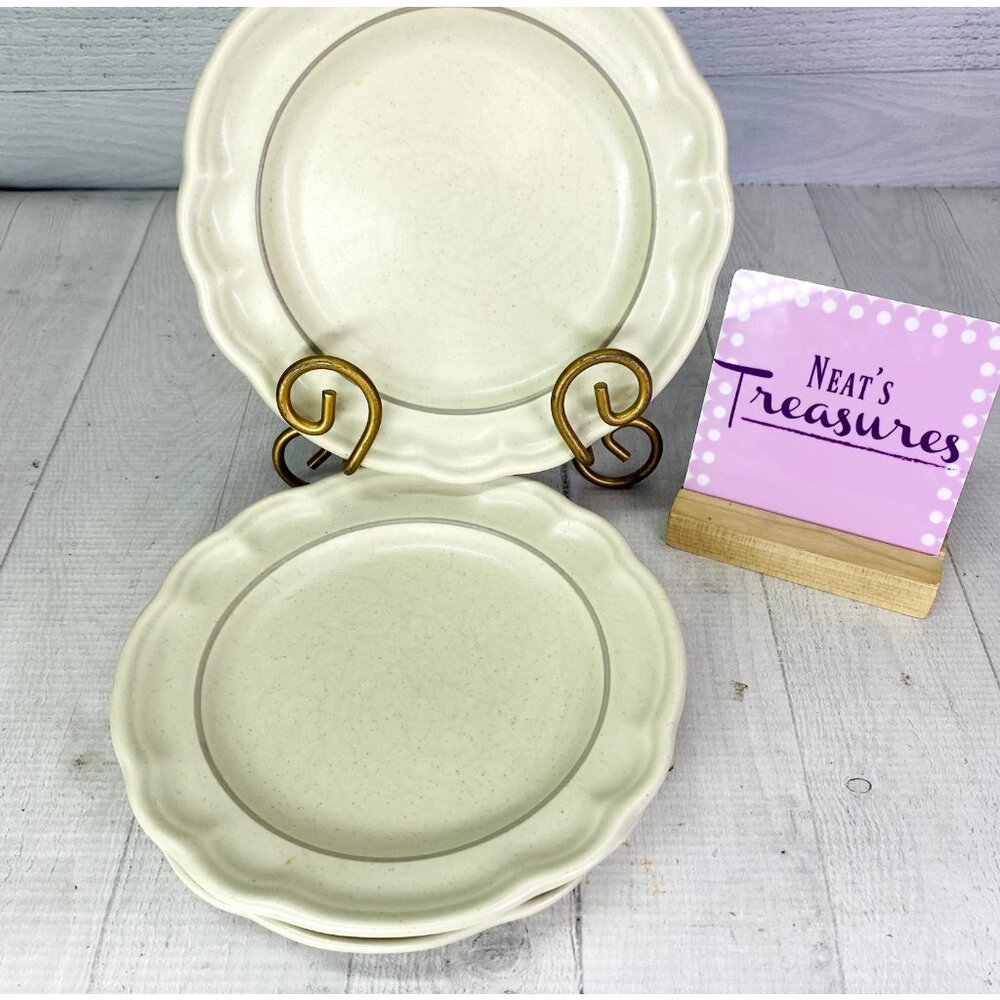 Vintage Pfaltzgraff HEIRLOOM Gray Stoneware No Decal Salad Plates Set of 3  USA